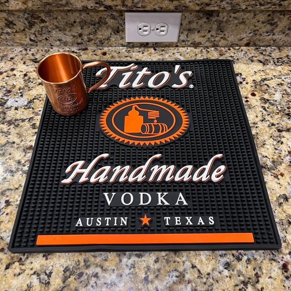 Other - Tito’s Handmade Vodka Black Bar Mat and Mule Cooper Mug
